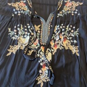 Philosophy slate blue Embroidered Tunic 2X